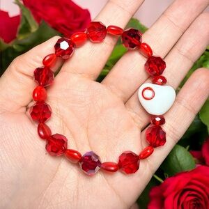 Valentine’s Day Bracelet | Glass & Ceramic Heart